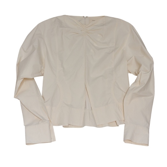 WNDERKAMMER Shirring Slit Blouse Size Medium Cream Korean Designer NWT NEW $270 - Picture 1 of 10